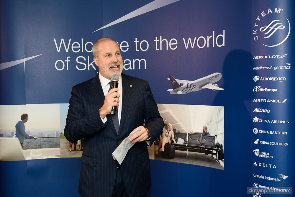 Skyteam CEO Mr. Perry A. Cantarutti delivering speech at opening event